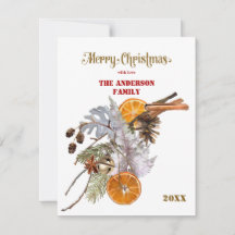 Tarjeta de Navidades de plata festiva y Naranja