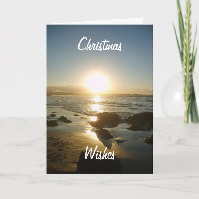 Tarjeta de Navidades de playa. (Anverso)