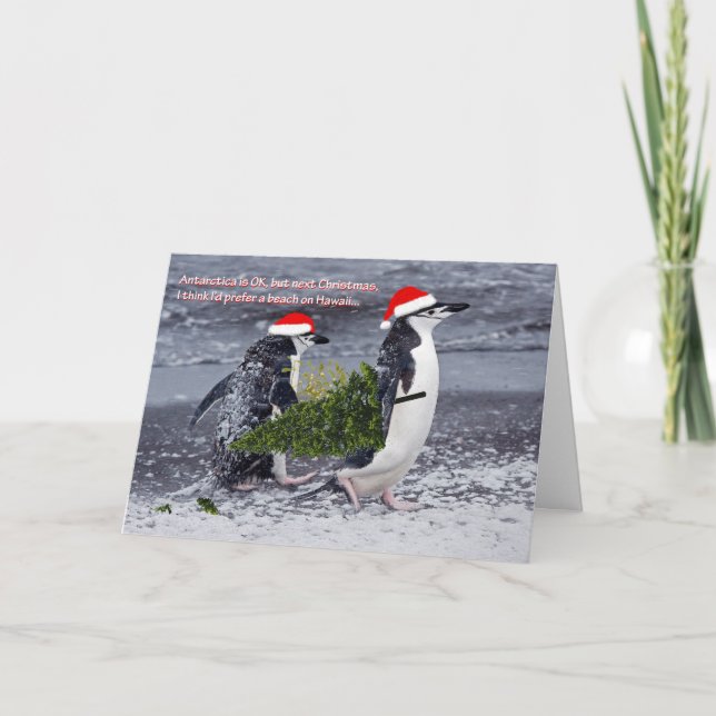 Tarjeta de Navidades de Playa Antártica (Anverso)