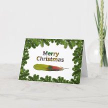 Tarjeta de Navidades de plumas de loro de Amazon