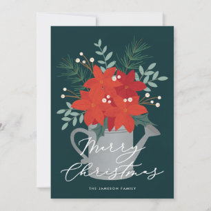 Tarjeta de Navidades de Poinsettia