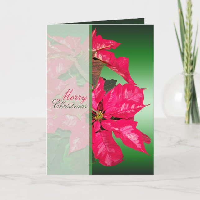 Tarjeta de Navidades de Poinsettia Religiosa (Anverso)
