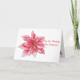 Tarjeta de Navidades de Poinsettia Rosa