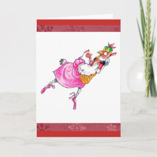 Tarjeta de Navidades de pollo con ballet cutáneo