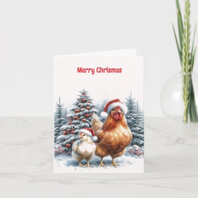 Tarjeta de Navidades de pollo del país (Anverso)