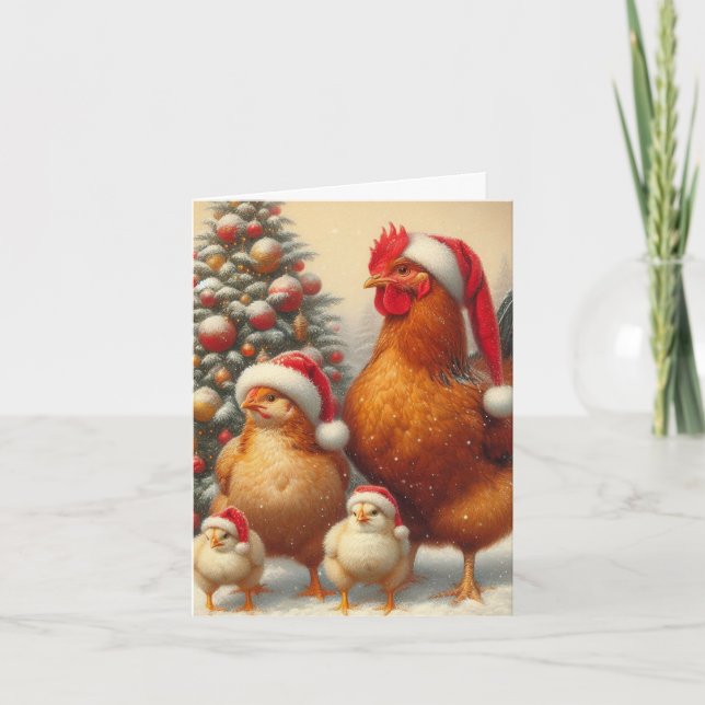 Tarjeta de Navidades de pollo del país (Anverso)