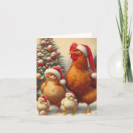 Tarjeta de Navidades de pollo del país