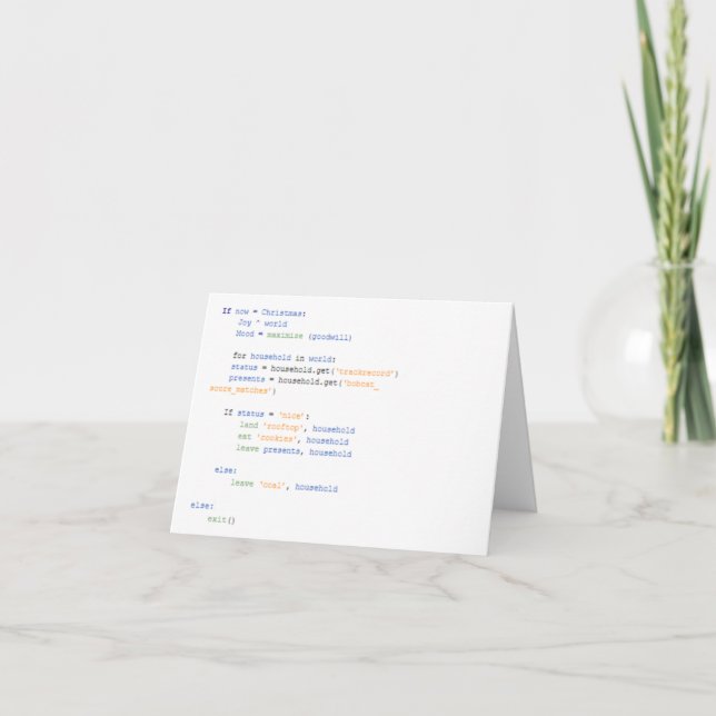 Tarjeta de Navidades de Python (Anverso)
