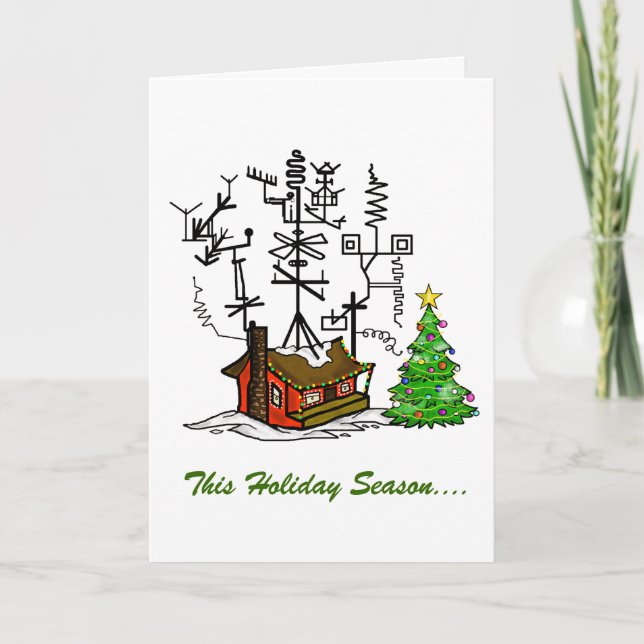 Tarjeta de Navidades de radio Ham Ham en casa (Anverso)