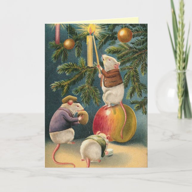 Tarjeta de Navidades de ratones de Victoria (Anverso)