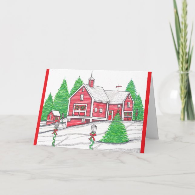 Tarjeta de Navidades de Red Barn (Anverso)