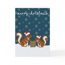 Tarjeta de Navidades de regalo de ardilla