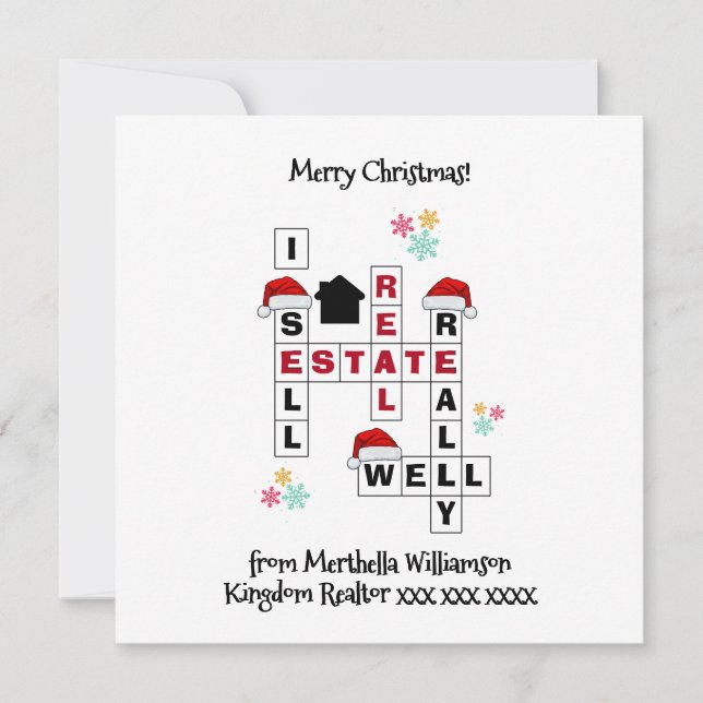 Tarjeta de NAVIDADES de regalo de Real Estate Real (Anverso)