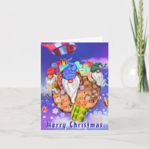 Tarjeta de Navidades de Regalos de Gnomé Volador