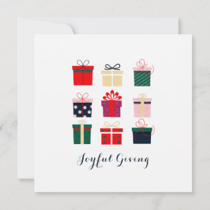 Tarjeta de Navidades de regalos de vacaciones colo