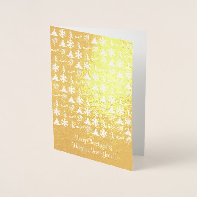 Tarjeta de navidades de Relieve metalizado dorado  (Anverso)