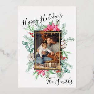 Tarjeta de Navidades de Relieve metalizado dorado 