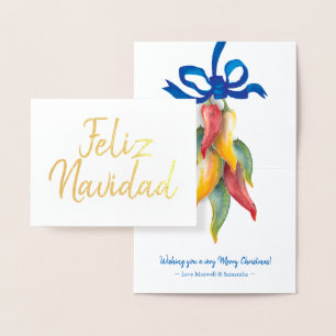 Tarjeta de Navidades de Relieve metalizado Faliz N