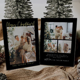 Tarjeta de Navidades de Relieve metalizado fotográ
