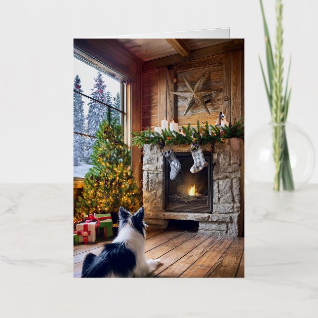 Tarjeta de Navidades de Relieve metalizado plegado (Anverso)