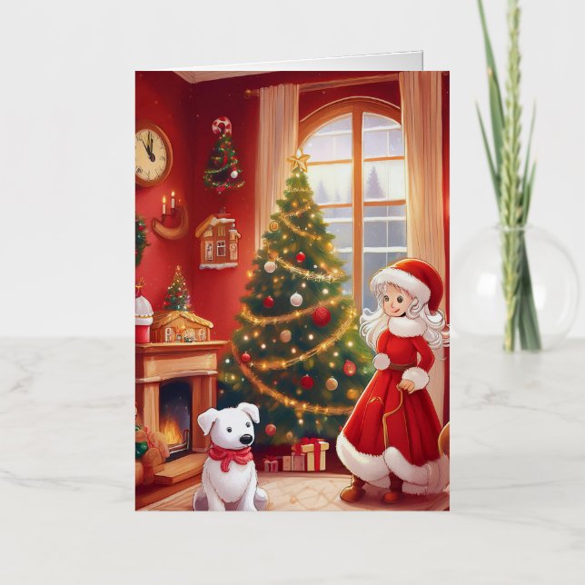 Tarjeta de Navidades de Relieve metalizado plegado (Anverso)