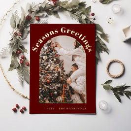 Tarjeta de Navidades de Relieve metalizado retro |