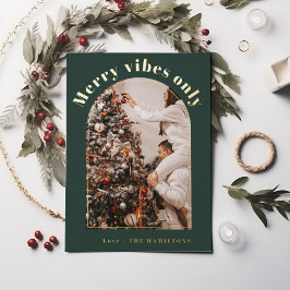 Tarjeta de Navidades de Relieve metalizado retro |