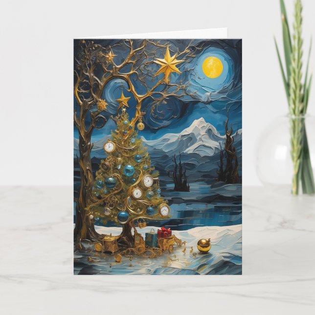 Tarjeta de Navidades de reloj nocturno Starry | Ti (Anverso)