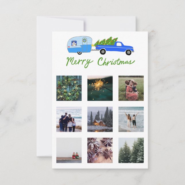Tarjeta de Navidades de remolque de caravana de ca (Anverso)