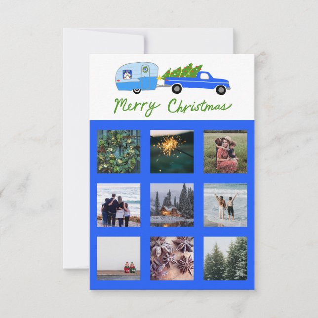 Tarjeta de Navidades de remolque de caravana de ca (Anverso)