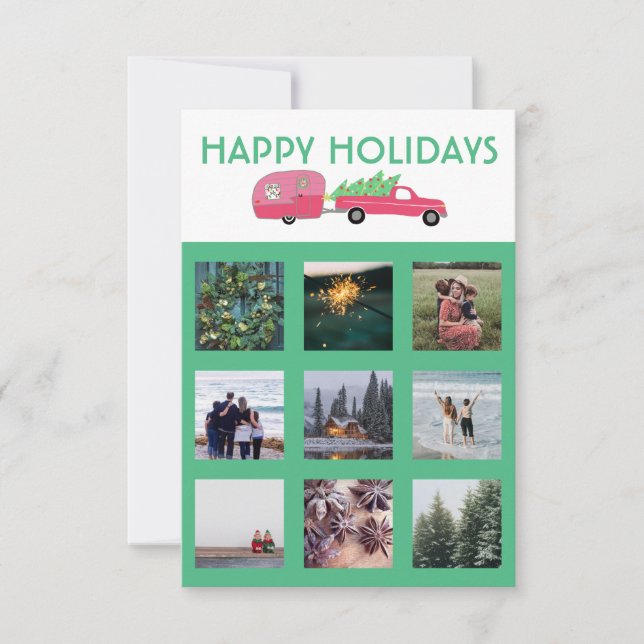Tarjeta de Navidades de remolque de caravana de ca (Anverso)