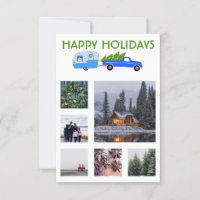 Tarjeta de Navidades de remolque de caravana de ca