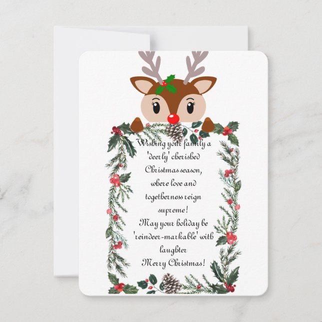 Tarjeta de Navidades de renos (Anverso)