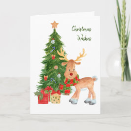 Tarjeta de Navidades de renos acuáticos