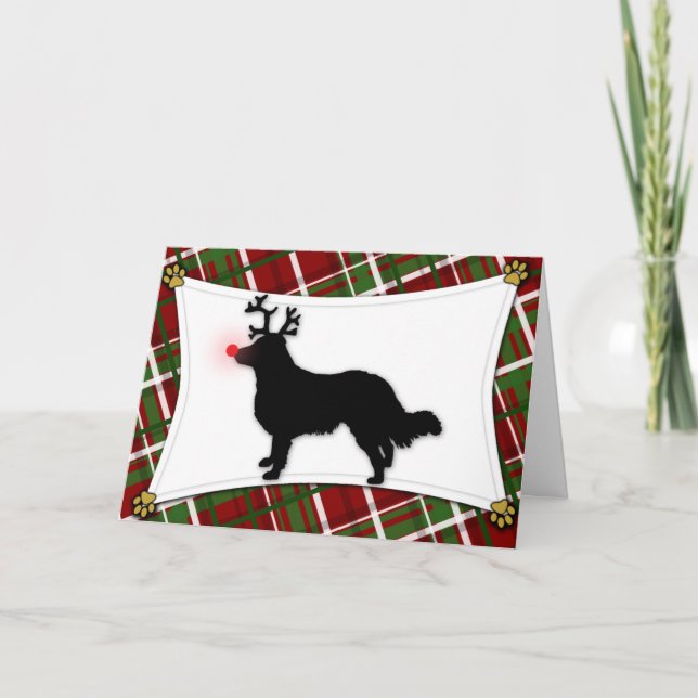 Tarjeta de Navidades de renos de pastores ingleses (Anverso)
