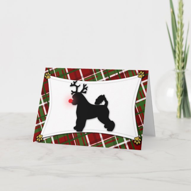 Tarjeta de Navidades de renos de perro de agua por (Anverso)