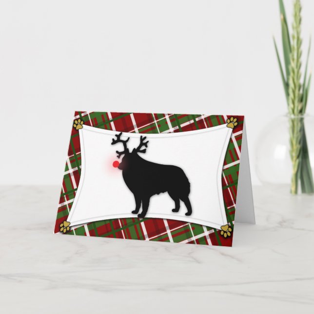 Tarjeta de Navidades de renos de Schipperke (Anverso)