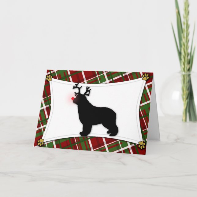 Tarjeta de Navidades de renos de Terranova (Anverso)