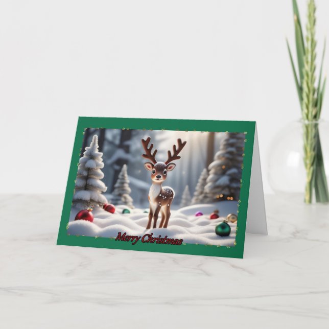 Tarjeta de Navidades de renos para bebés (Anverso)
