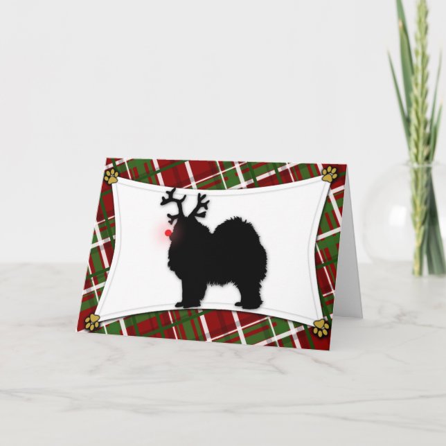 Tarjeta de Navidades de renos samoyanos (Anverso)