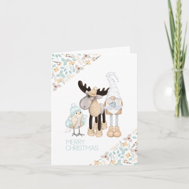 Tarjeta de Navidades de renos y genoma | Encantado (Anverso)