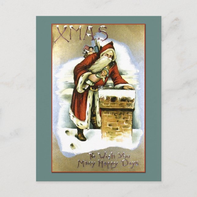 Tarjeta de Navidades de Reproducción de Vintage Sa (Anverso)