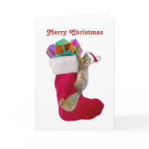 Tarjeta de Navidades de reserva de ardillas