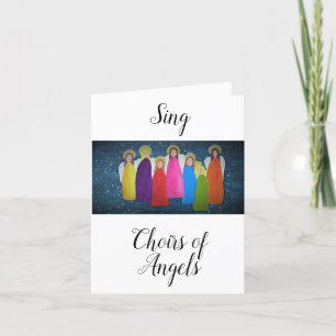 Tarjeta de Navidades de retrato de coros de ángele