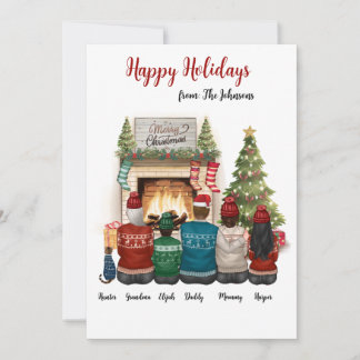 Tarjeta de Navidades de retrato familiar personali