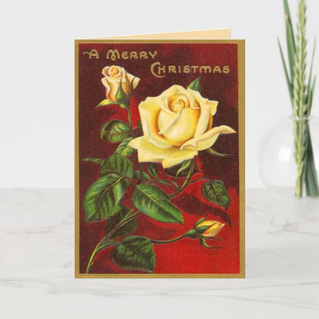 Tarjeta de Navidades de Rosas de época raros (Anverso)