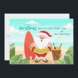 Tarjeta De Navidades De Santa At The Beach<br><div class="desc">Una deliciosa tarjeta de Navidad con Santa en la playa. (Vector creado por jcomp - www.freepik.com). La tarjeta es fácil de personalizar con su texto, fuente y color de fuente. ¿No es exactamente lo que buscas? Todos nuestros productos pueden ser personalizados diseñados para satisfacer sus necesidades sin cargo adicional. Simplemente...</div>