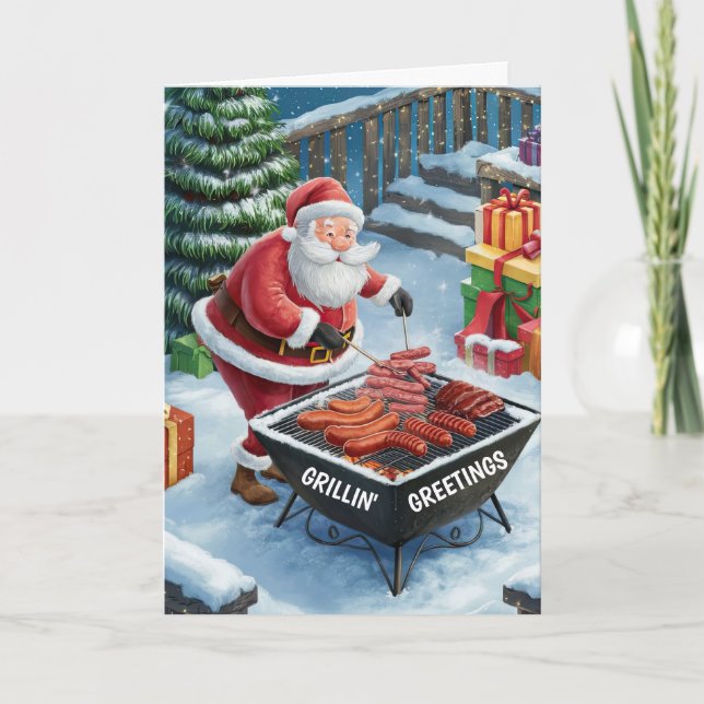 Tarjeta de Navidades de Santa Barbecue (Anverso)