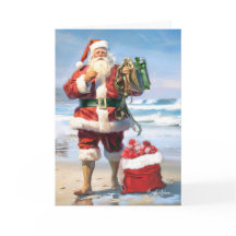 Tarjeta de Navidades de Santa By the Sea