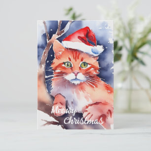 Tarjeta de Navidades de Santa Cat - "Vacaciones de